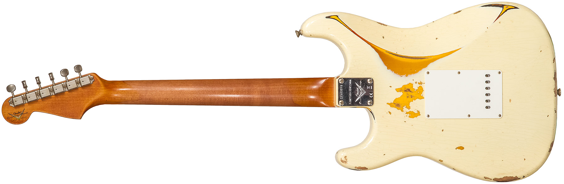 Fender Custom Shop Strat 1961 3s Trem Rw #cz563376 - Heavy Relic Vintage White/3-color Sunburst - Str shape electric guitar - Variation 1