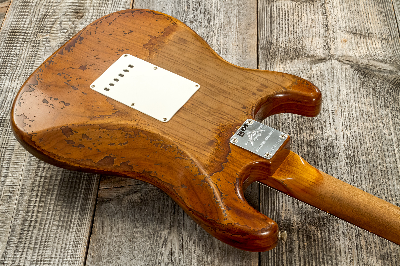 Fender Custom Shop Strat 1961 3s Trem Rw #cz570051 - Super Heavy Relic Natural - Str shape electric guitar - Variation 6