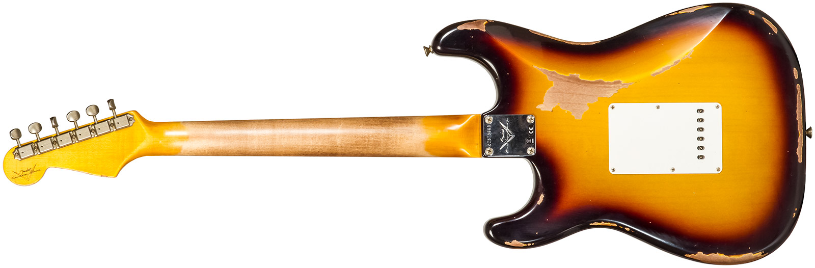 Fender Custom Shop Strat 1961 3s Trem Rw #cz573663 - Heavy Relic Aged 3-color Sunburst - Str shape electric guitar - Variation 1
