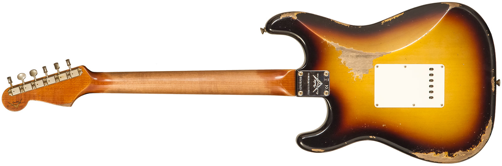 Fender Custom Shop Strat 1961 3s Trem Rw #cz575233 - Heavy Relic 3-color Sunburst - Str shape electric guitar - Variation 1