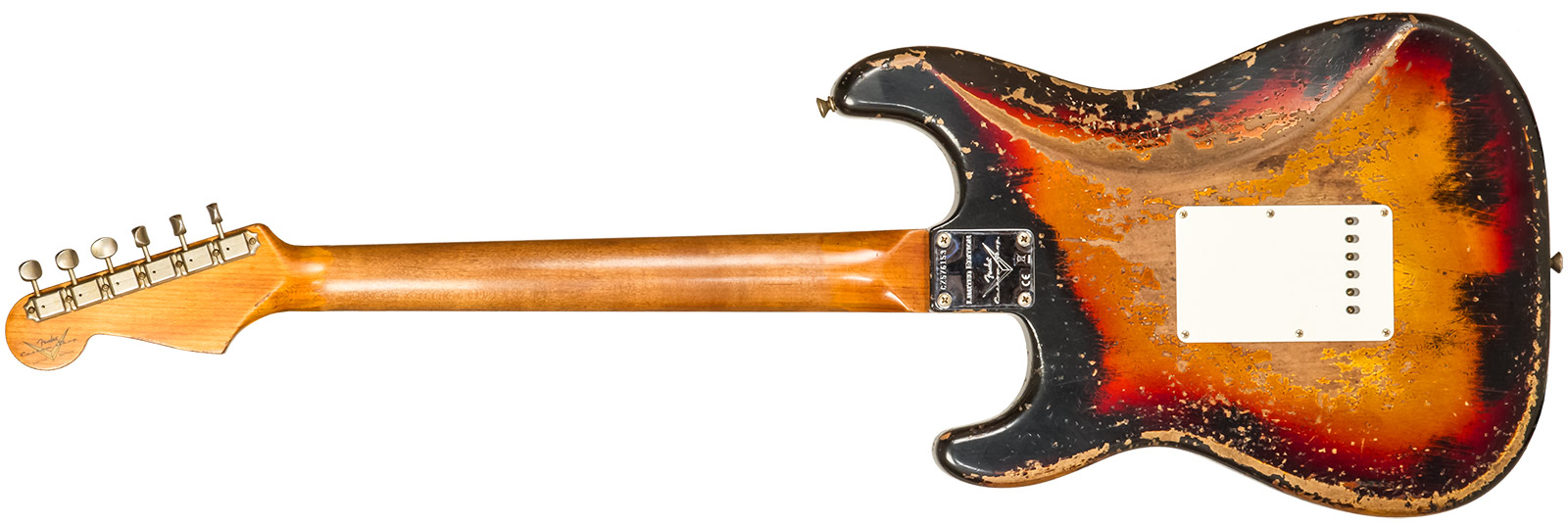Fender Custom Shop Strat 1961 3s Trem Rw #cz576153 - Super Heavy Relic Black O. 3-color Sunburst - Str shape electric guitar - Variation 1