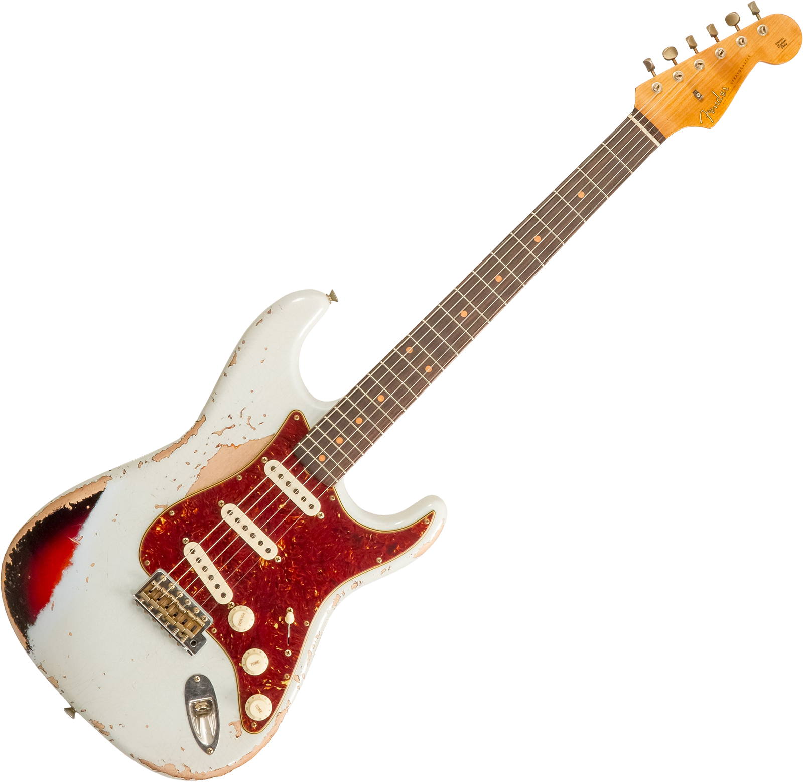 Fender Custom Shop Strat 1961 3s Trem Rw #cz580999 - Heavy Relic Sonic Blue O. 3-color Sunburst - Str shape electric guitar - Variation 1