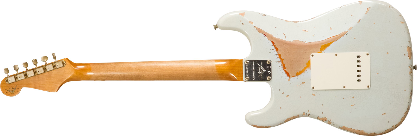 Fender Custom Shop Strat 1961 3s Trem Rw #cz580999 - Heavy Relic Sonic Blue O. 3-color Sunburst - Str shape electric guitar - Variation 2