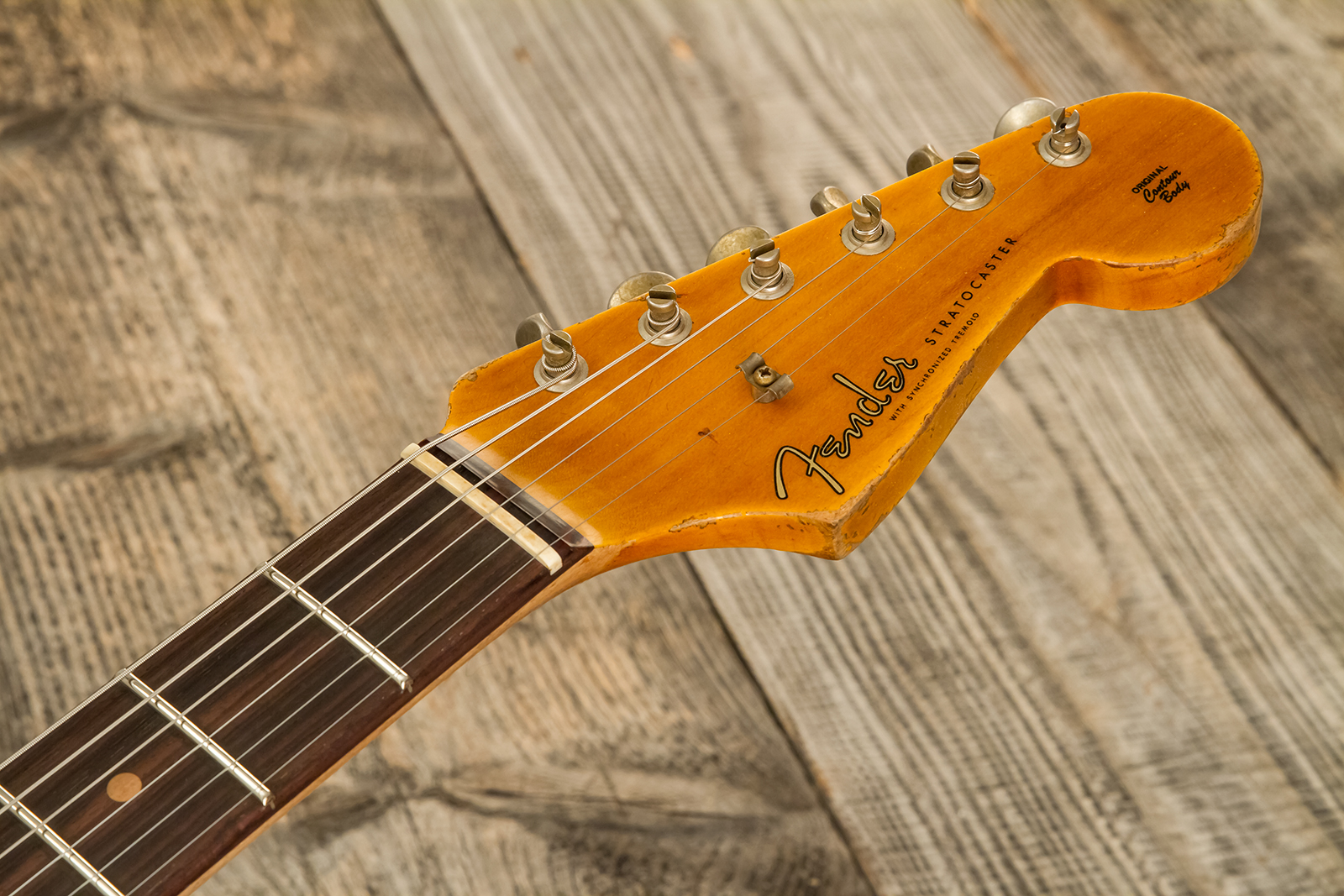 Fender Custom Shop Strat 1961 Bone Tone 3s Trem #cz584251 - Super Heavy Relic 3-color Sunburst - Str shape electric guitar - Variation 7