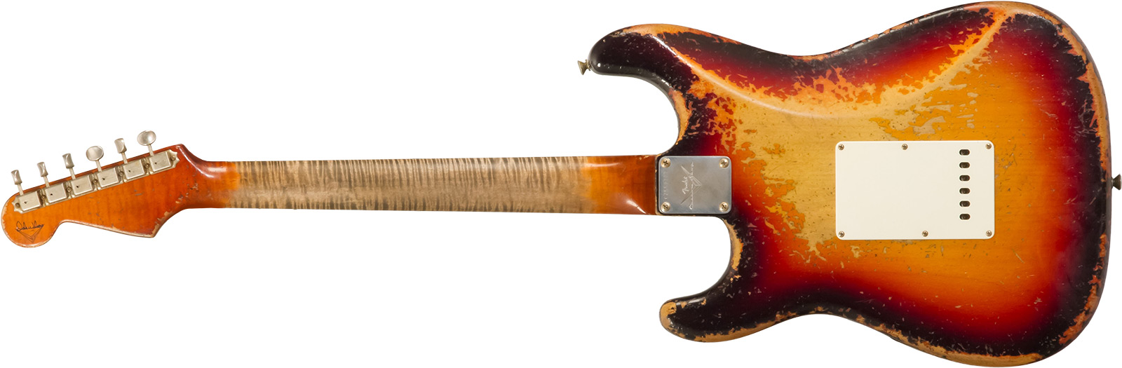Fender Custom Shop Strat 1961 Masterbuilt D.wilson 3s Trem Rw #cz552177 - Heavy Relic 3-color Sunburst - Str shape electric guitar - Variation 1