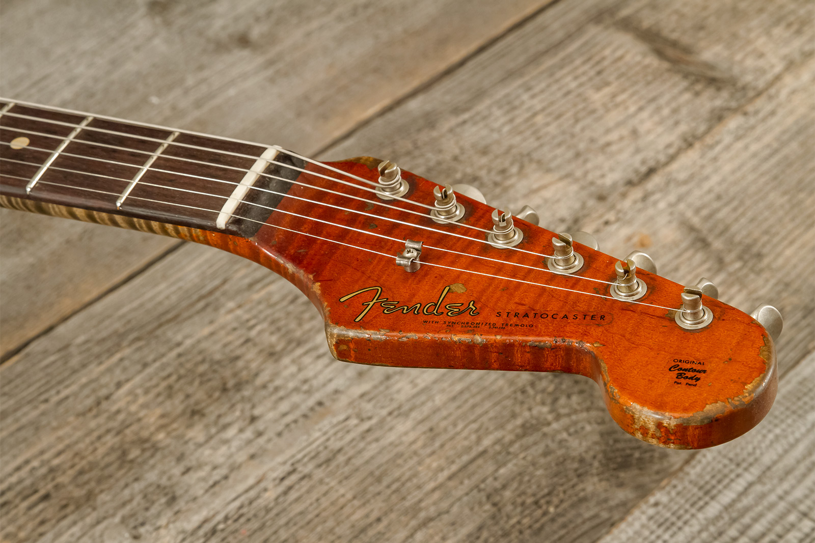 Fender Custom Shop Strat 1961 Masterbuilt D.wilson 3s Trem Rw #cz552177 - Heavy Relic 3-color Sunburst - Str shape electric guitar - Variation 6