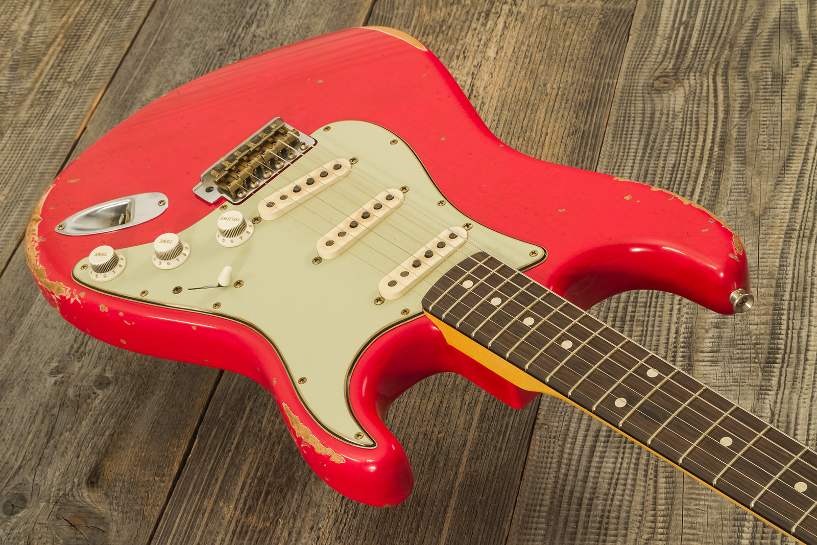 Fender Custom Shop Strat 1961 Masterbuilt K.mcmillin 3s Trem Abw #r132221 - Relic Fiesta Red - Str shape electric guitar - Variation 3