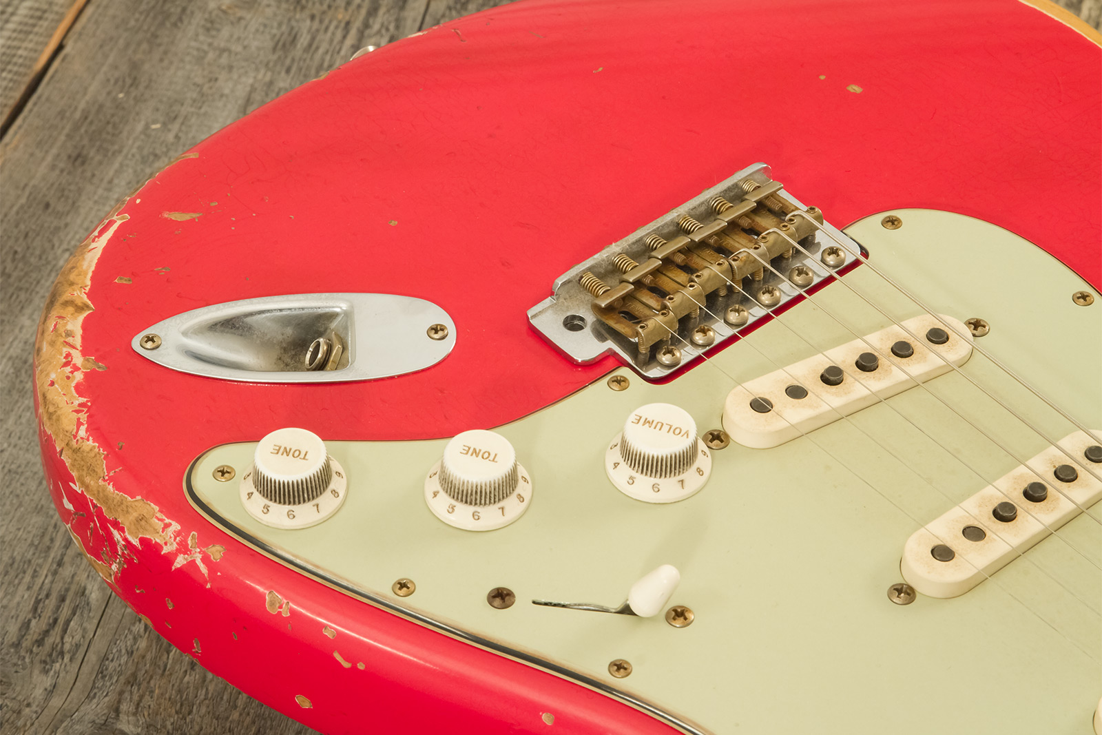 Fender Custom Shop Strat 1961 Masterbuilt K.mcmillin 3s Trem Abw #r132221 - Relic Fiesta Red - Str shape electric guitar - Variation 4