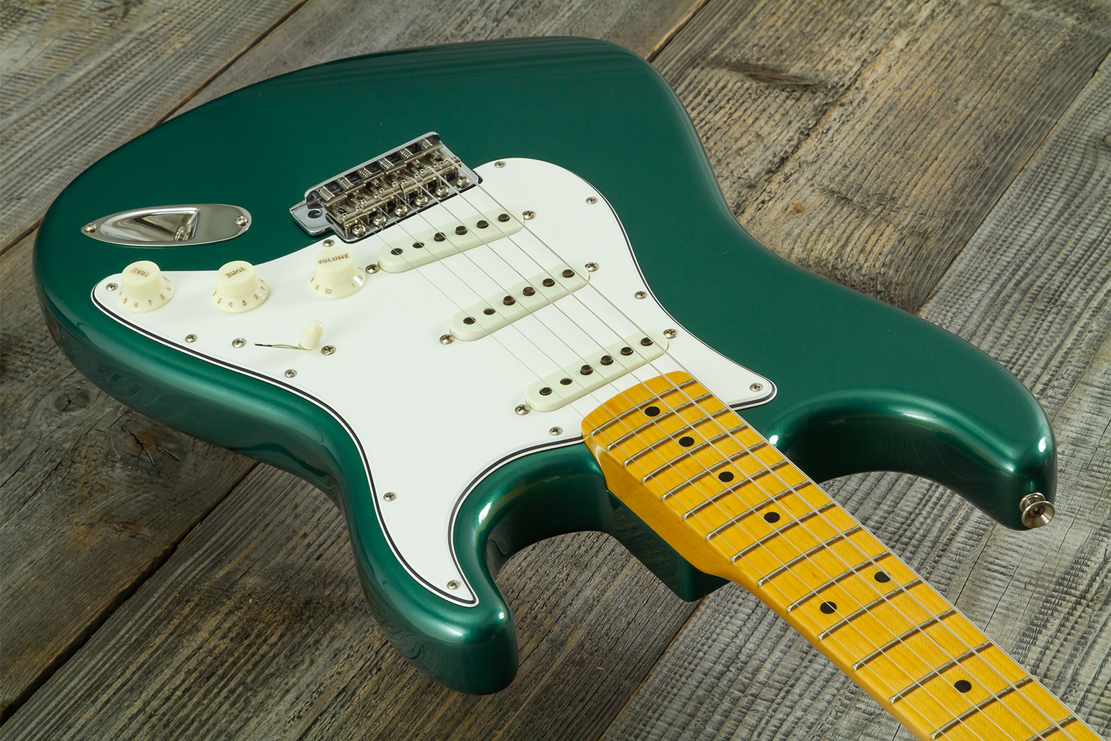 Fender Custom Shop Strat 1962 Vintage Custom 3s Trem Mn - Time Capsule Sherwood Green Metallic - Str shape electric guitar - Variation 13