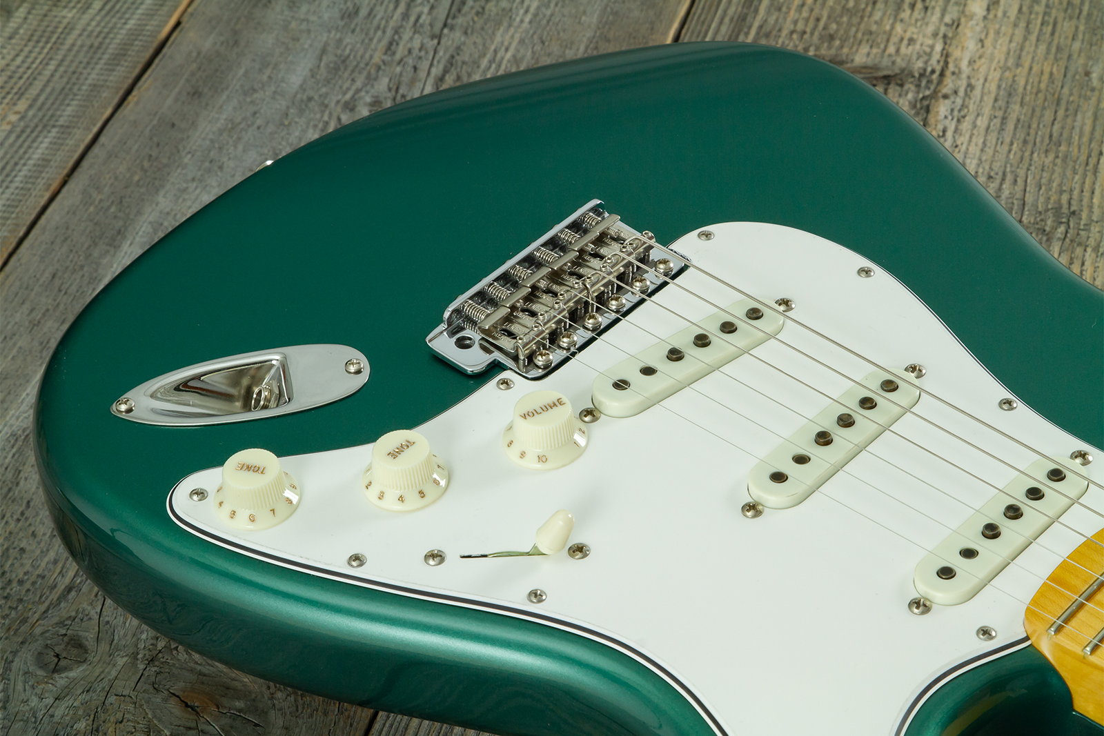 Fender Custom Shop Strat 1962 Vintage Custom 3s Trem Mn - Time Capsule Sherwood Green Metallic - Str shape electric guitar - Variation 14