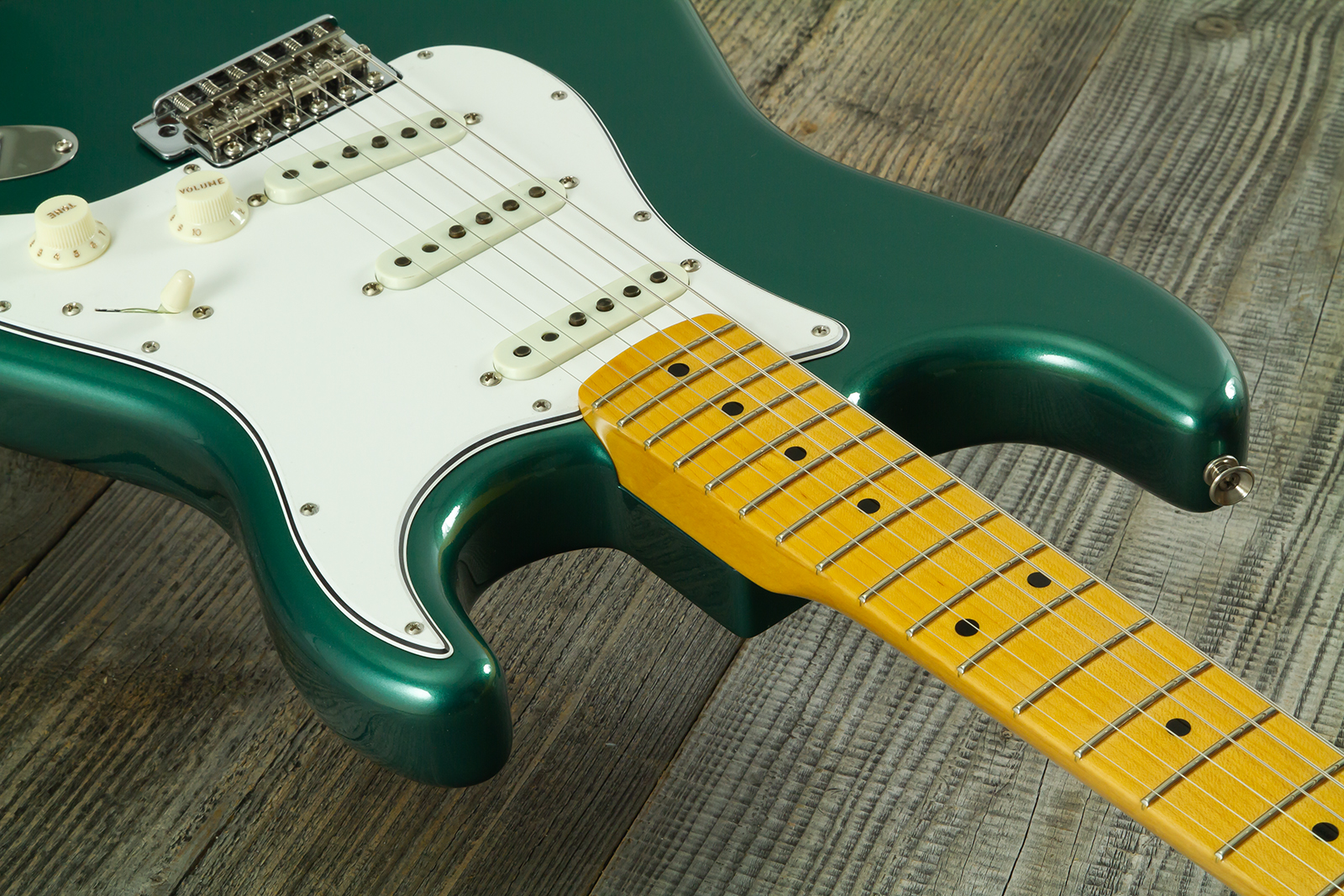 Fender Custom Shop Strat 1962 Vintage Custom 3s Trem Mn - Time Capsule Sherwood Green Metallic - Str shape electric guitar - Variation 15