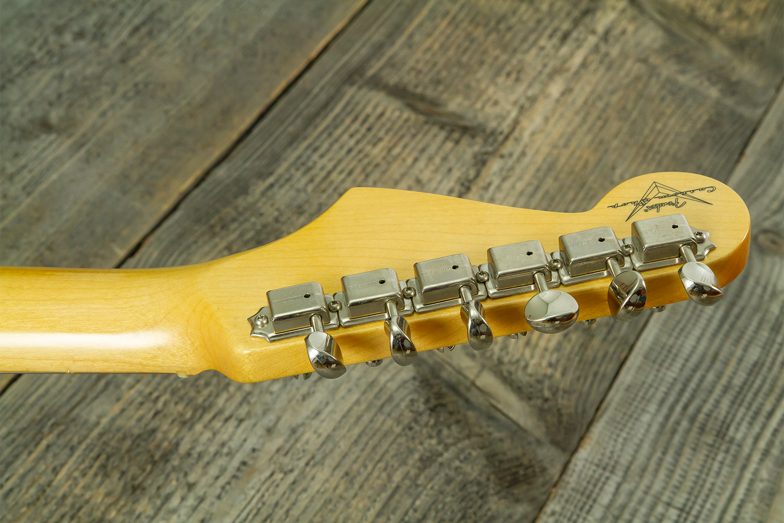 Fender Custom Shop Strat 1962 Vintage Custom 3s Trem Mn - Time Capsule Sherwood Green Metallic - Str shape electric guitar - Variation 21