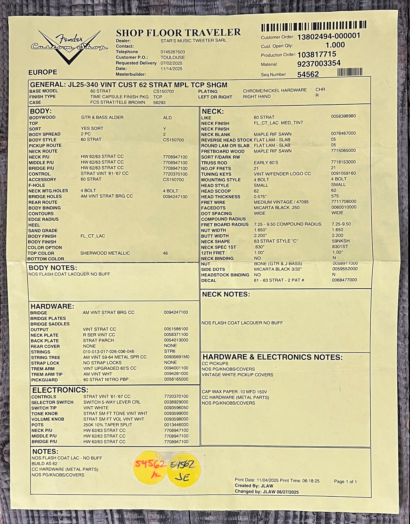 Fender Custom Shop Strat 1962 Vintage Custom 3s Trem Mn - Time Capsule Sherwood Green Metallic - Str shape electric guitar - Variation 22