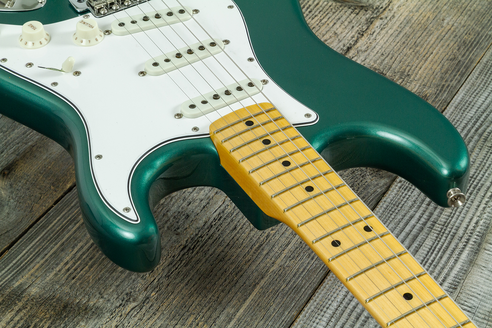Fender Custom Shop Strat 1962 Vintage Custom 3s Trem Mn - Time Capsule Sherwood Green Metallic - Str shape electric guitar - Variation 4