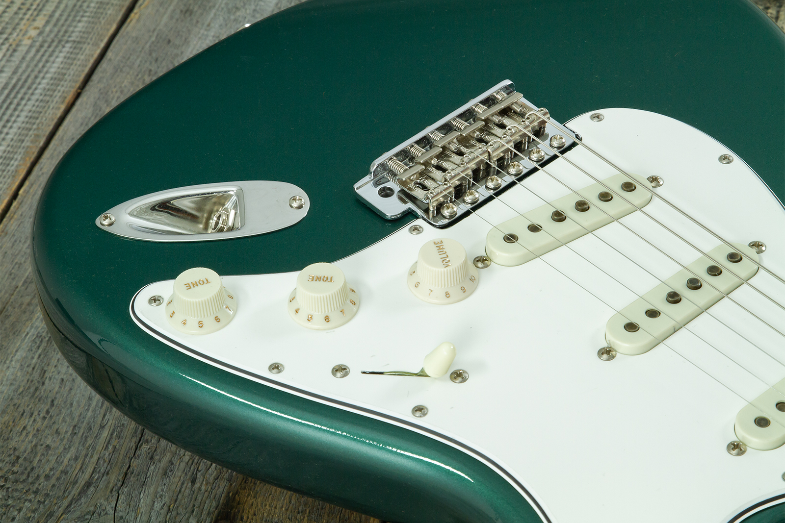Fender Custom Shop Strat 1962 Vintage Custom 3s Trem Mn #r146869 - Time Capsule Sherwood Green Metallic - Str shape electric guitar - Variation 3
