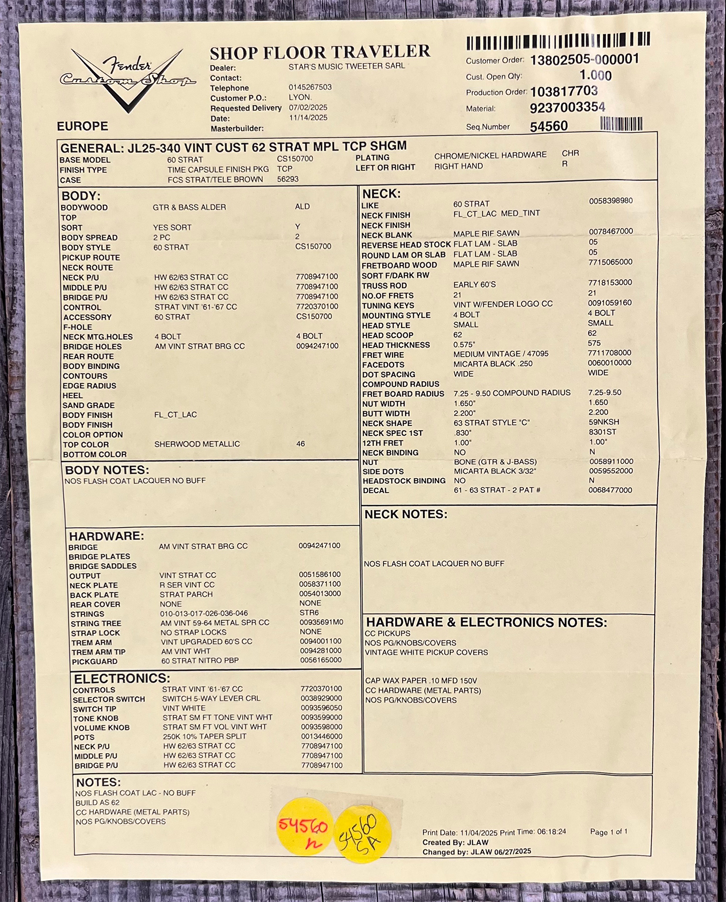 Fender Custom Shop Strat 1962 Vintage Custom 3s Trem Mn #r147972 - Time Capsule Sherwood Green Metallic - Str shape electric guitar - Variation 12