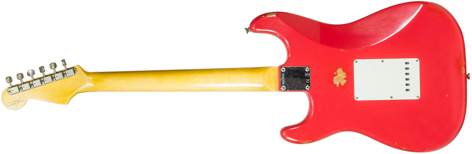 Fender Custom Shop Strat 1963 3s Trem Rw #r117571 - Relic Fiesta Red - Str shape electric guitar - Variation 1