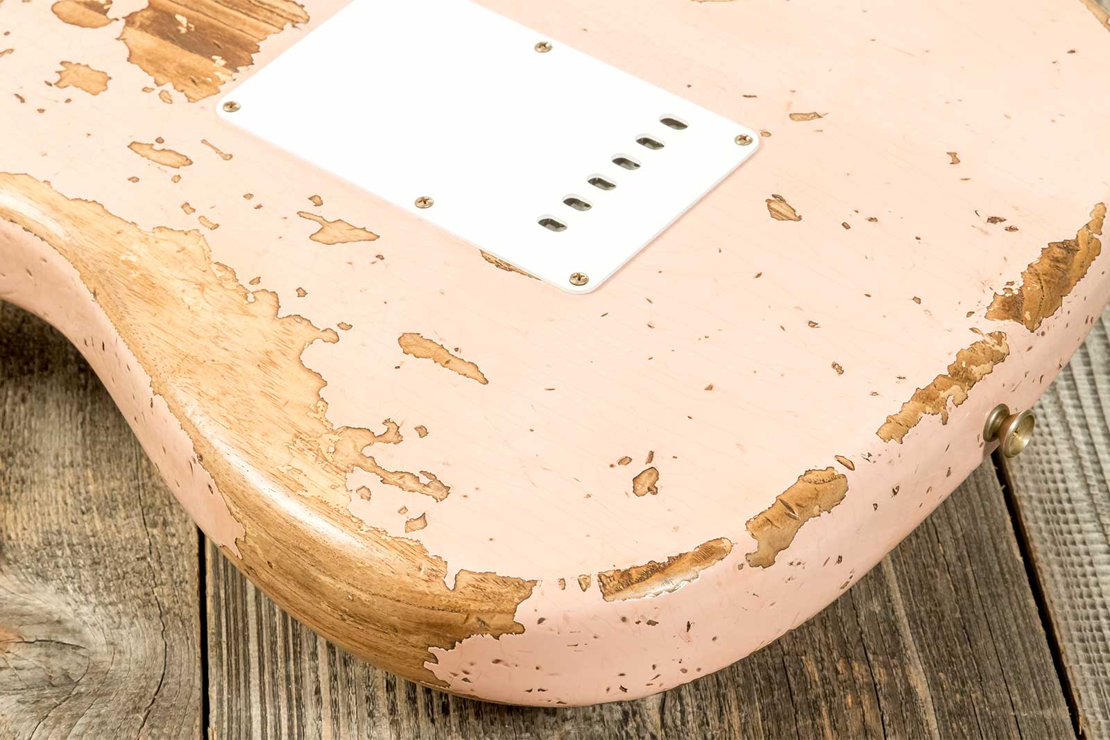 Fender Custom Shop Strat 1963 3s Trem Rw #r136150 - Super Heavy Relic Shell Pink - Str shape electric guitar - Variation 7