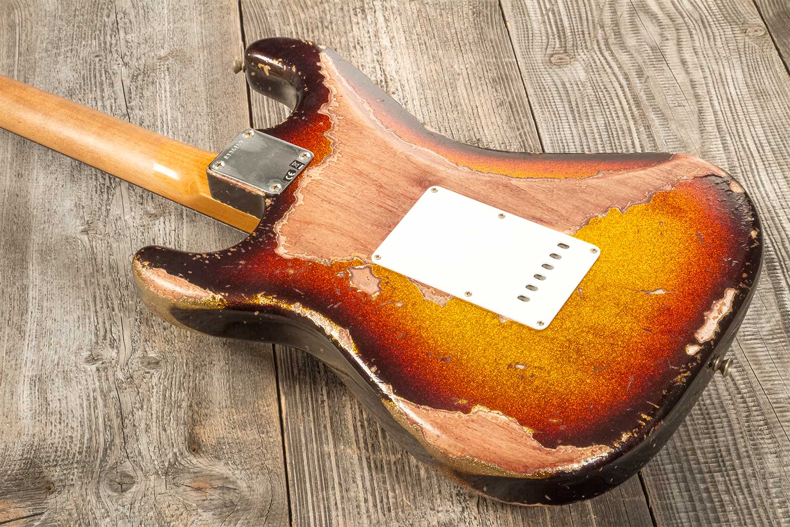 Fender Custom Shop Strat 1963 3s Trem Rw #r136169 - Super Heavy Relic Sparkle 3-color Sunburst - Str shape electric guitar - Variation 6
