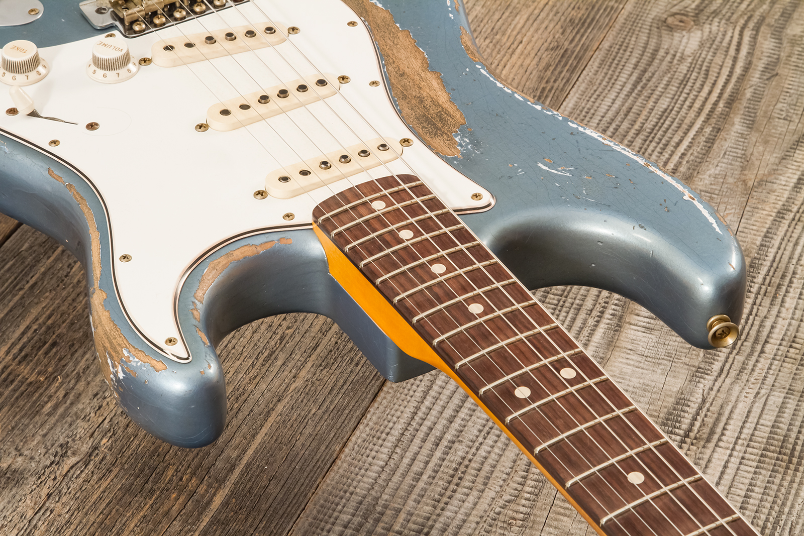 Fender Custom Shop Strat 1963 3s Trem Rw #r139911 - Relic Lake Placid Blue - Str shape electric guitar - Variation 4