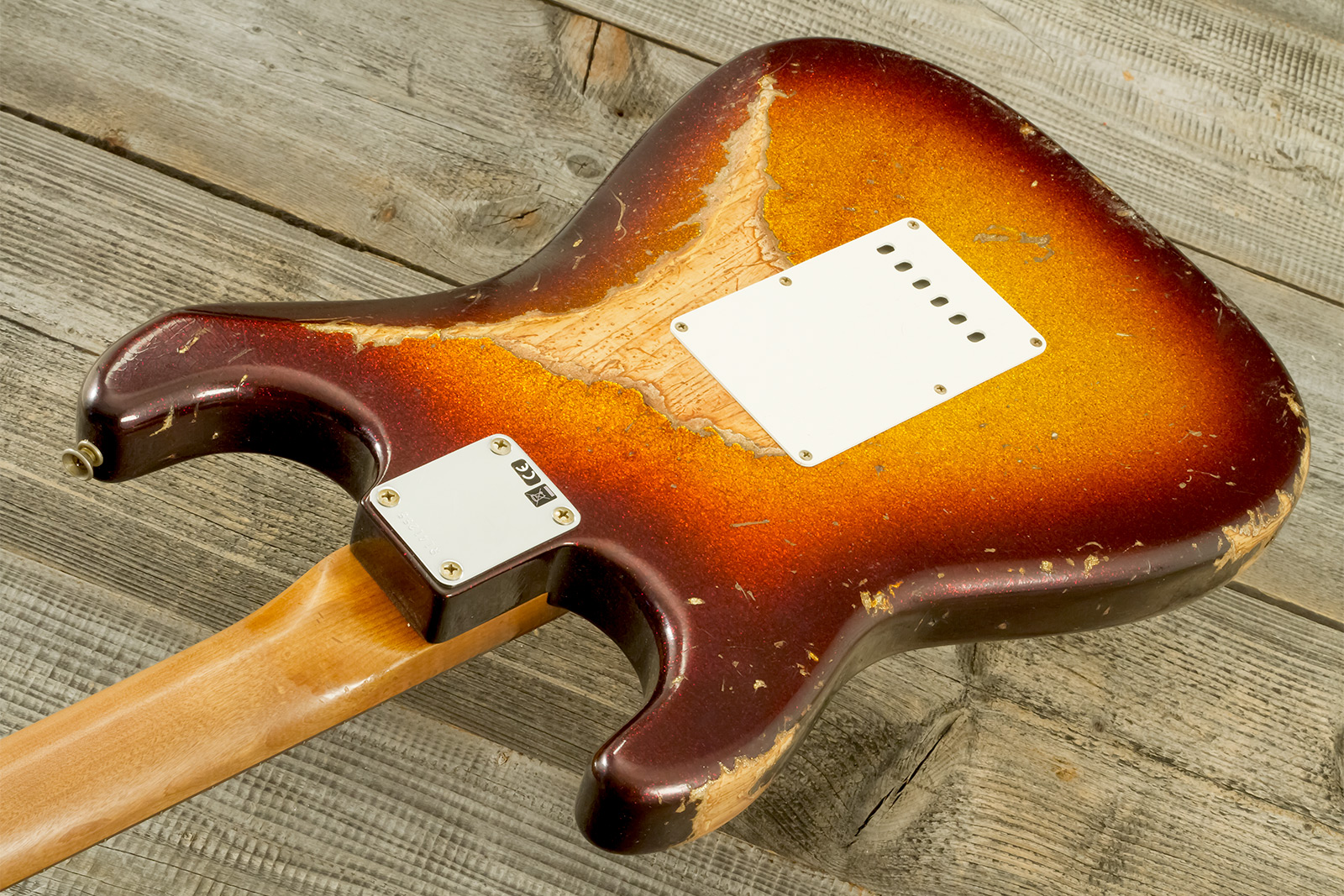 Fender Custom Shop Strat 1963 3s Trem Rw #r141255 - Super Heavy Relic Sparkle 3-color Sunburst - Str shape electric guitar - Variation 9