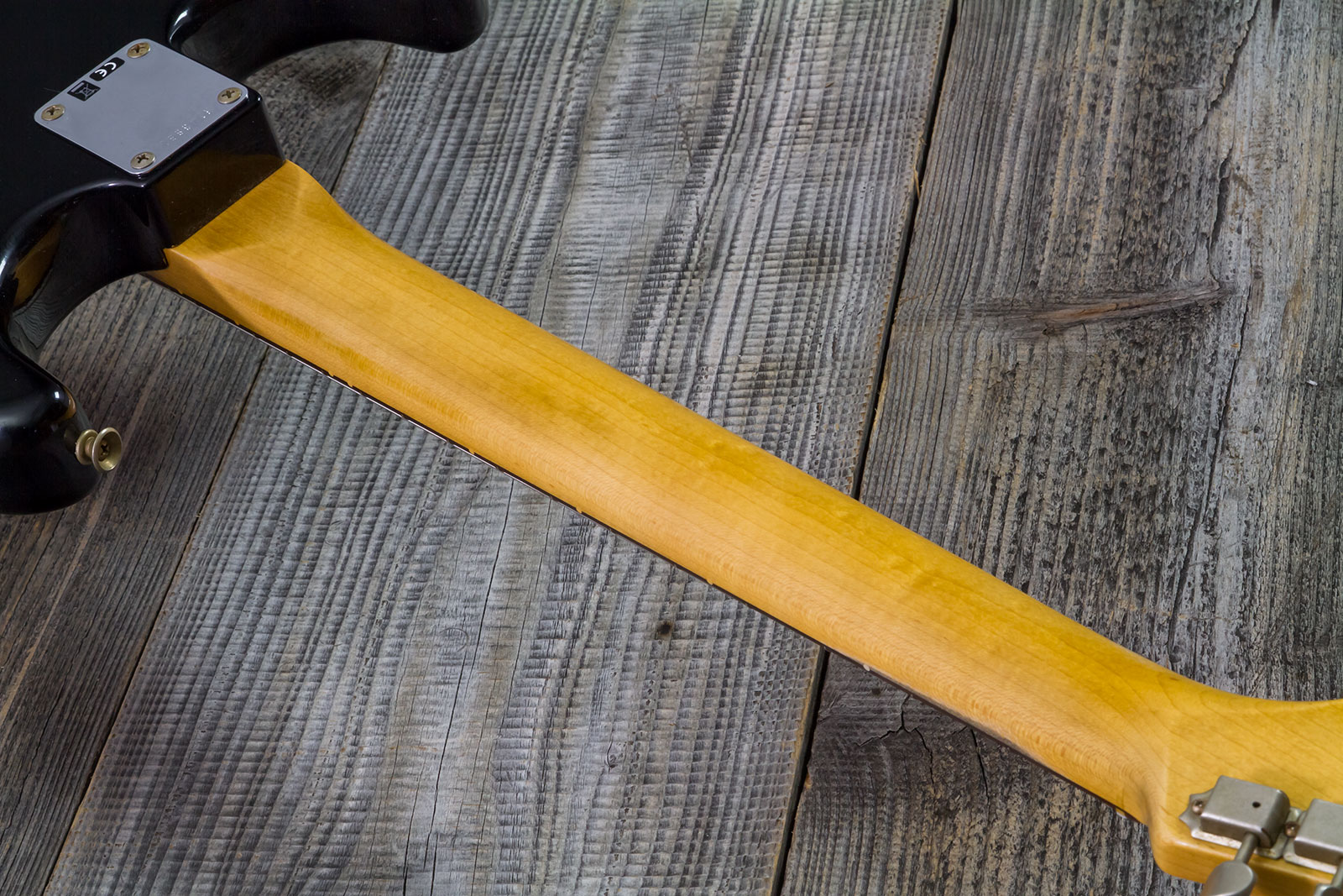 Fender Custom Shop Strat 1963 3s Trem Rw #r143861 - Relic Black O. Hle Gold - Str shape electric guitar - Variation 10