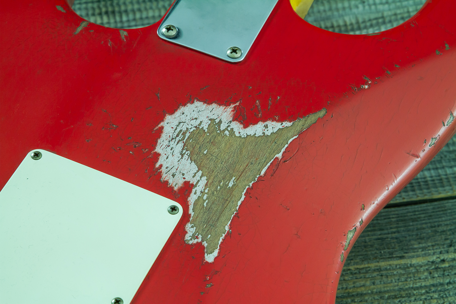 Fender Custom Shop Strat 1963 Mb A.macnutt 3s Trem Rw #r144111 - Relic Fiesta Red - Str shape electric guitar - Variation 9