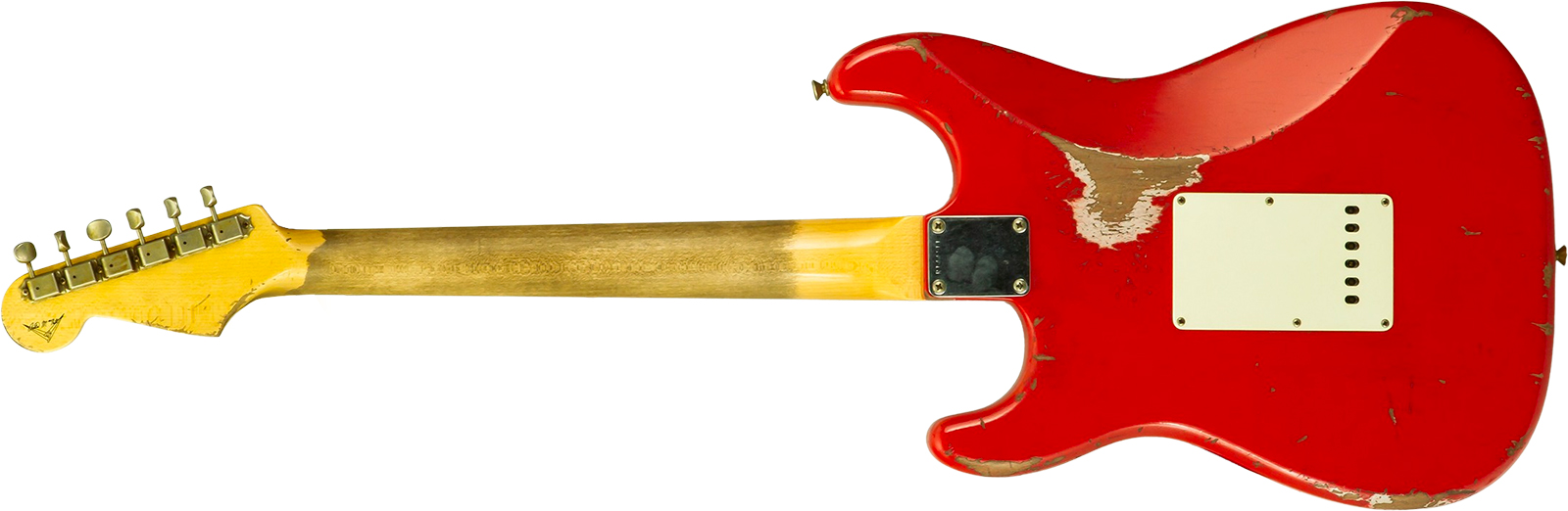 Fender Custom Shop Strat 1963 Mb A.macnutt 3s Trem Rw #r144111 - Relic Fiesta Red - Str shape electric guitar - Variation 1