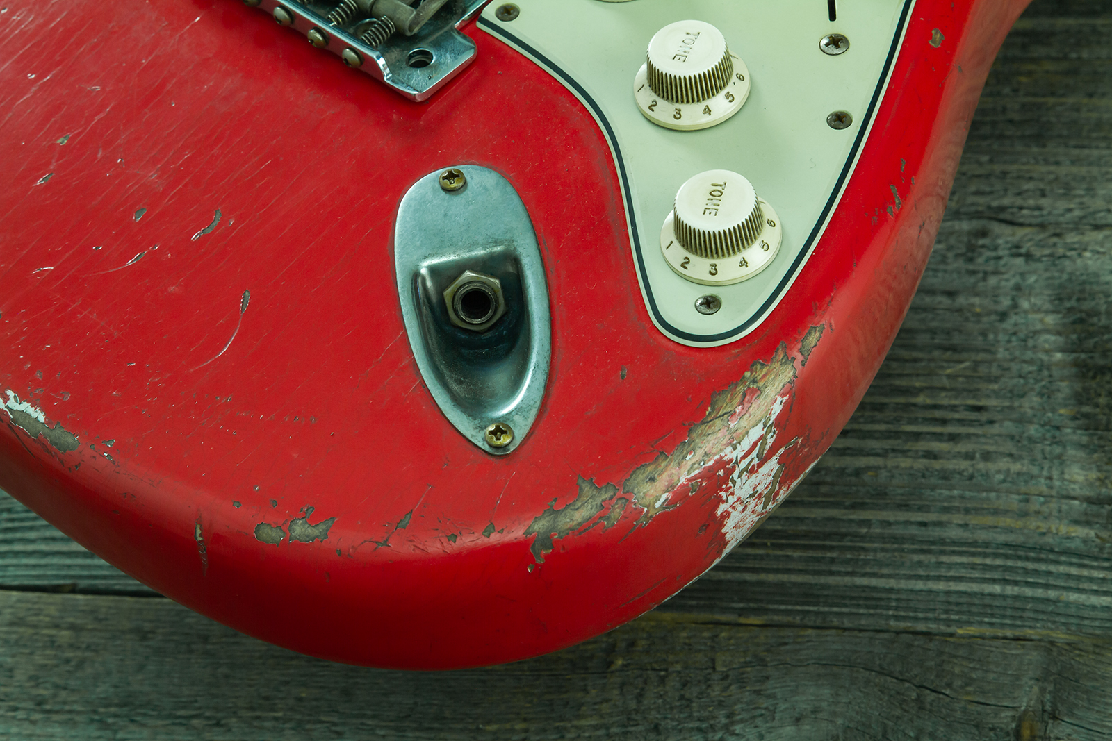 Fender Custom Shop Strat 1963 Mb A.macnutt 3s Trem Rw #r144111 - Relic Fiesta Red - Str shape electric guitar - Variation 2