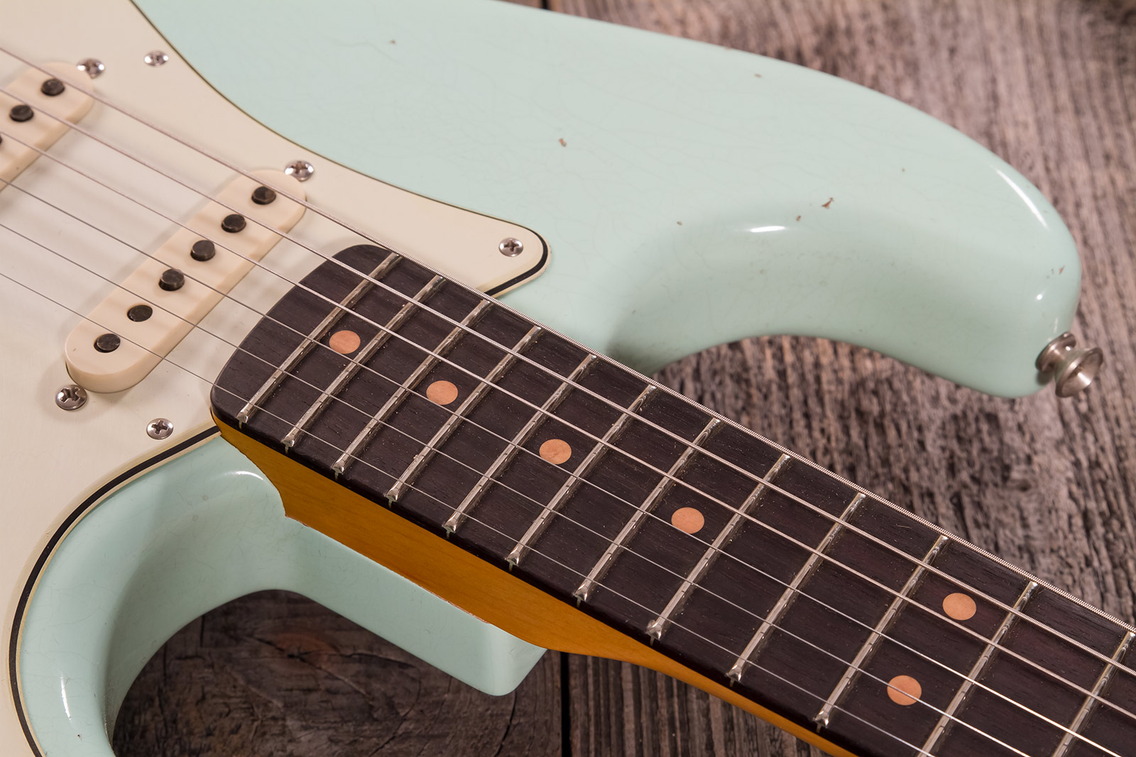 Fender Custom Shop Strat 1964 3s Trem Rw #cz570381 - Journeyman Relic Aged Surf Green - Str shape electric guitar - Variation 3