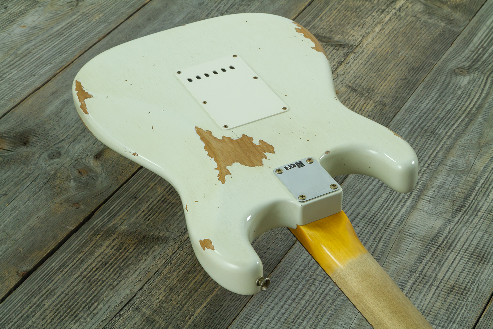 Fender Custom Shop Strat 1964 L-series 3s Trem Rw #l11710 - Heavy Relic Olympic White - Str shape electric guitar - Variation 9