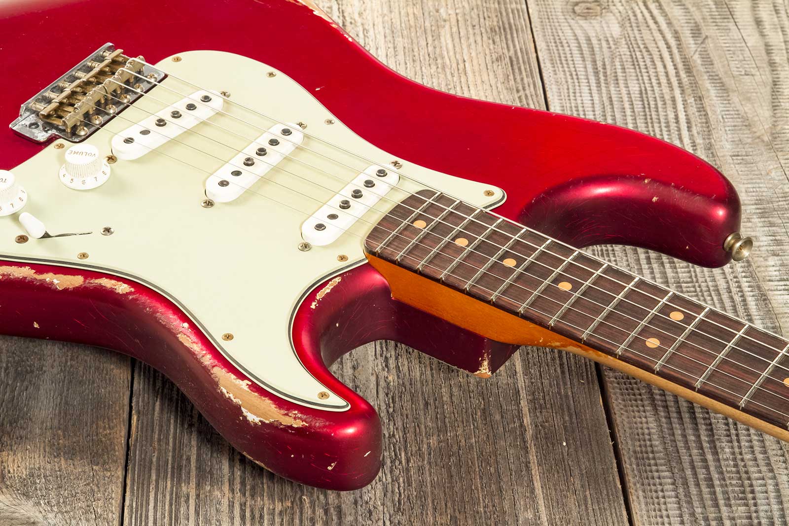 Fender Custom Shop Strat 1964 Masterbuilt P.waller 3s Trem Rw #r129130 - Heavy Relic Candy Apple Red - Str shape electric guitar - Variation 3