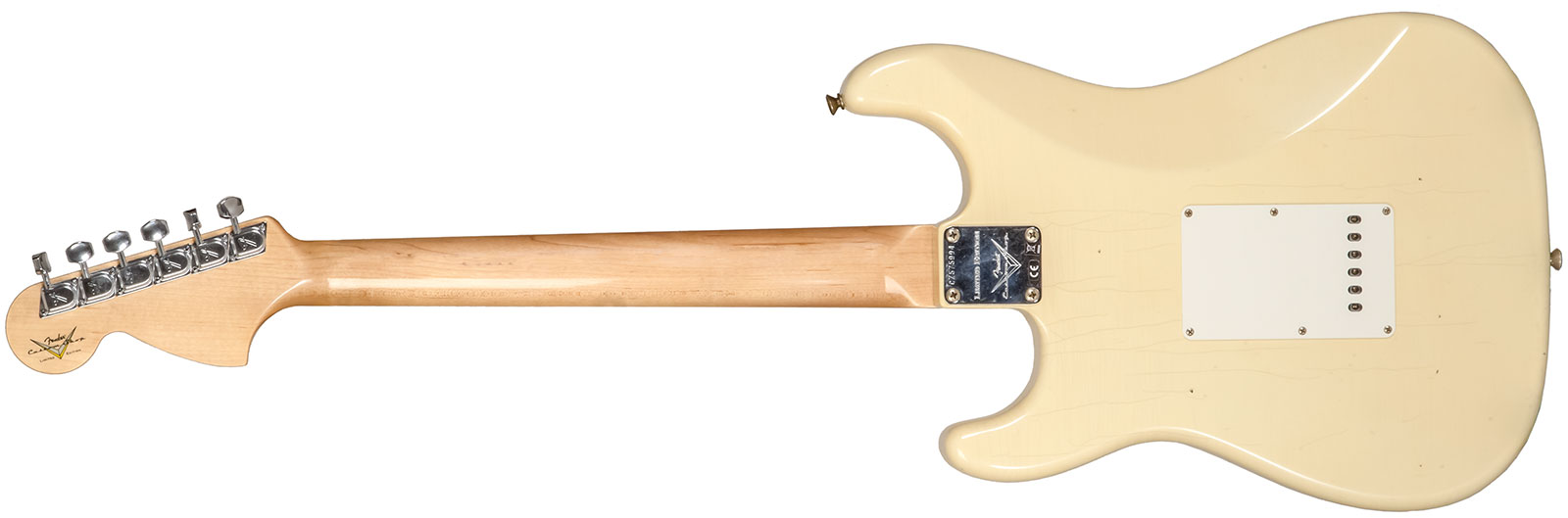 Fender Custom Shop Strat 1969 3s Trem Mn #cz576216 - Journeyman Relic Aged Vintage White - Str shape electric guitar - Variation 1