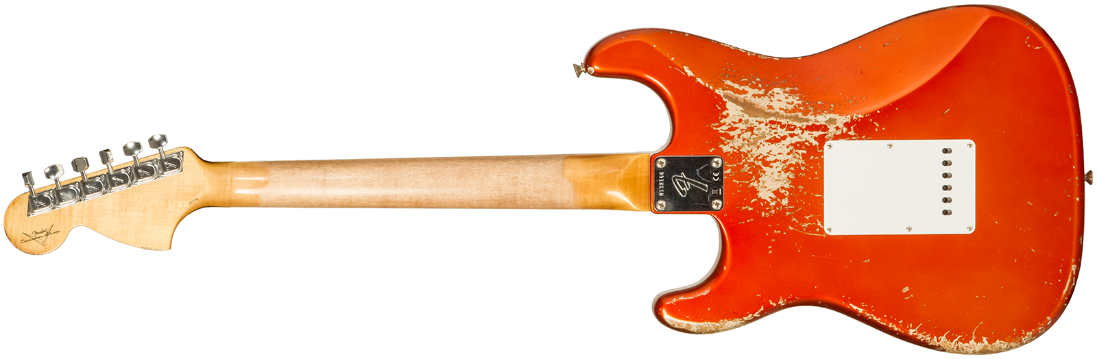 Fender Custom Shop Strat 1969 3s Trem Rw #r132166 - Heavy Relic Candy Tangerine - Str shape electric guitar - Variation 1