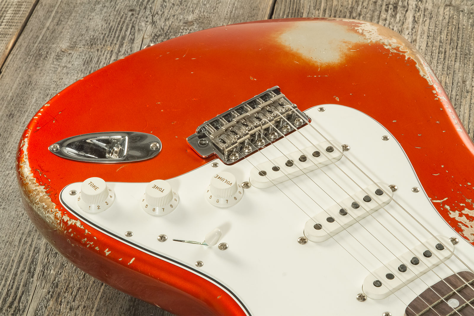 Fender Custom Shop Strat 1969 3s Trem Rw #r132166 - Heavy Relic Candy Tangerine - Str shape electric guitar - Variation 3