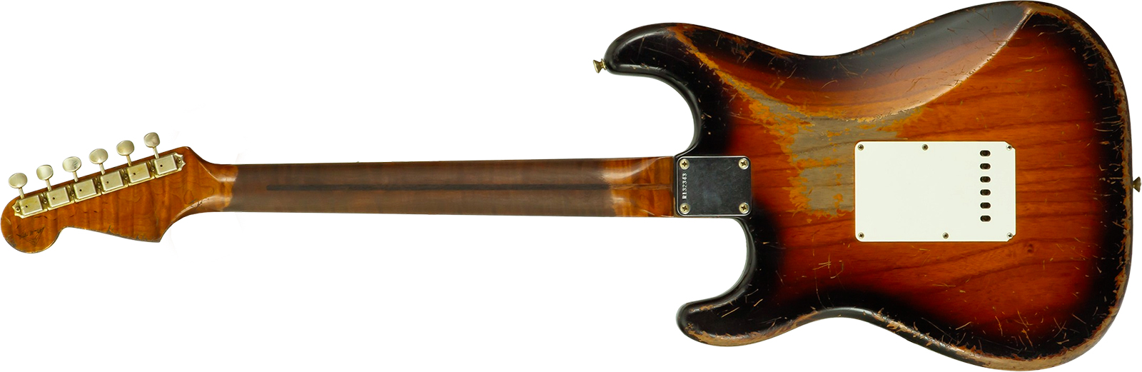 Fender Custom Shop Strat 50s Mb A.macnutt 3s Trem Rw #r132343 - Heavy Relic 2-color Sunburst - Str shape electric guitar - Variation 9