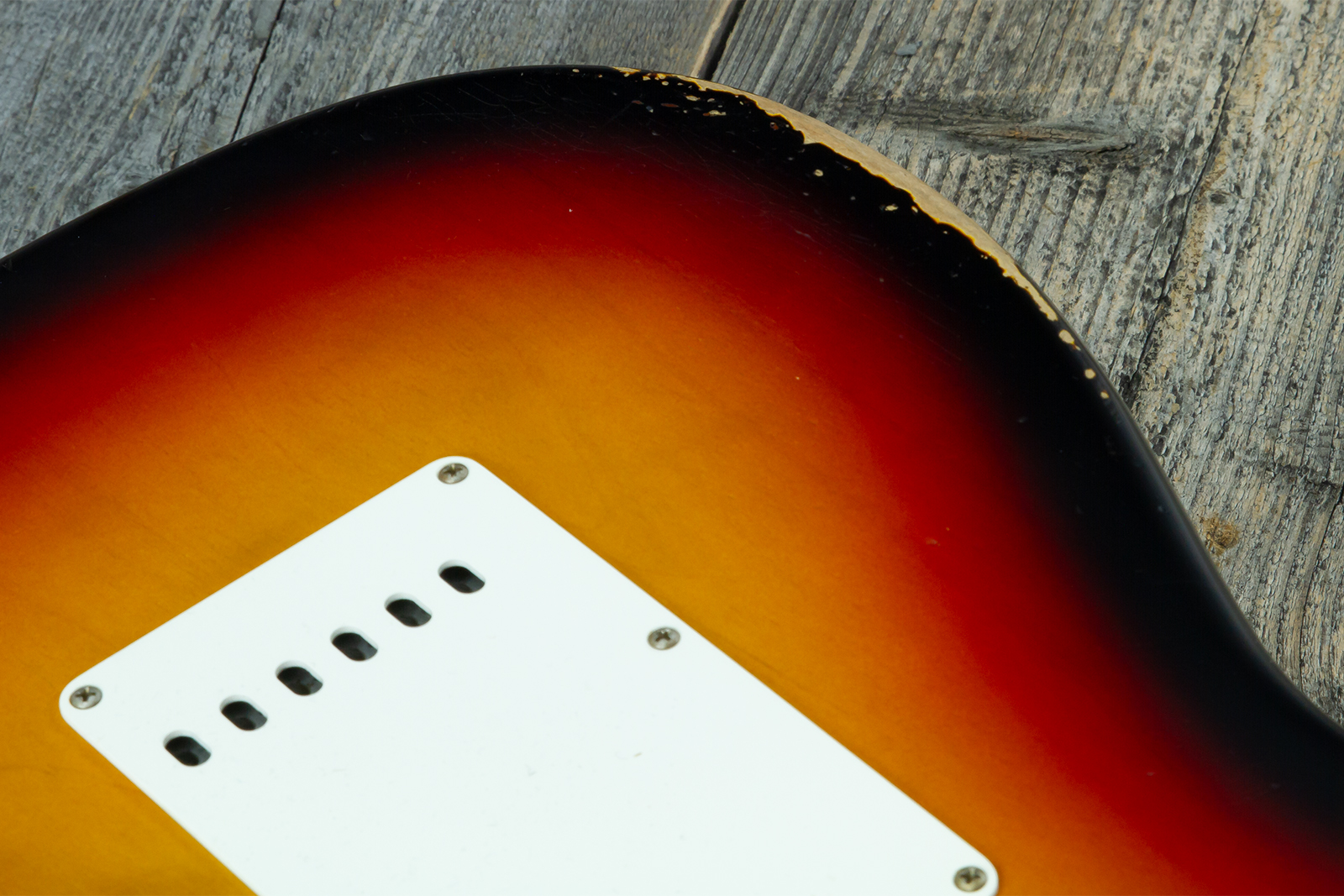 Fender Custom Shop Strat 60s Mb A.hicks 3s Trem Rw #4681 #ah0416 - Relic 3-color Sunburst - Str shape electric guitar - Variation 9