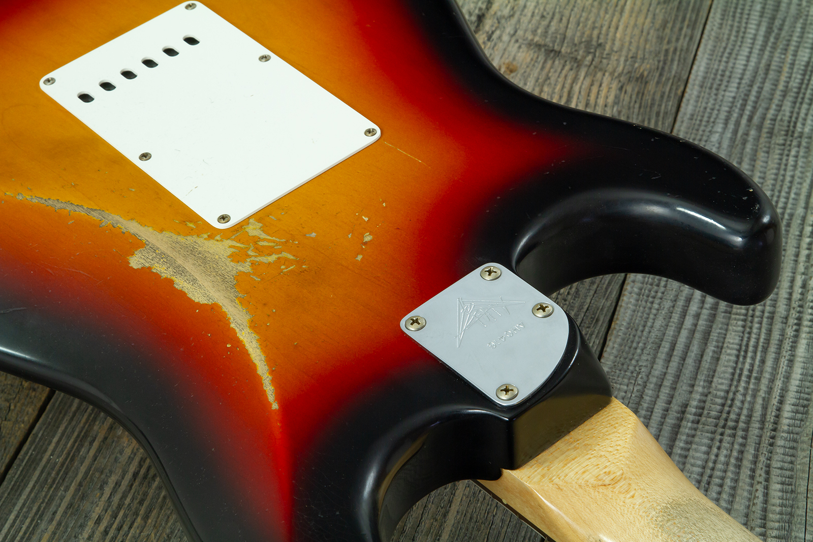 Fender Custom Shop Strat 60s Mb A.hicks 3s Trem Rw #4681 #ah0416 - Relic 3-color Sunburst - Str shape electric guitar - Variation 10