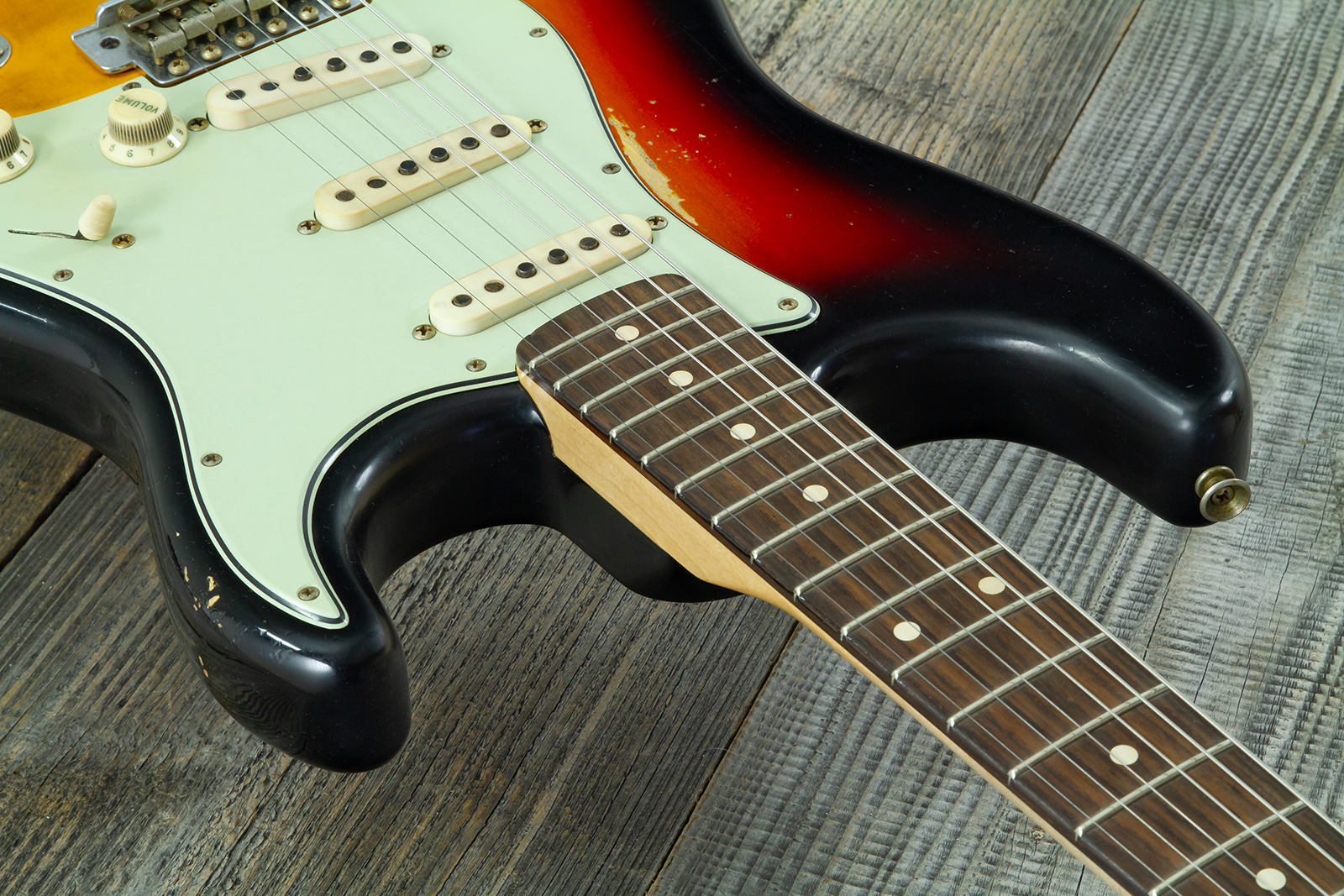 Fender Custom Shop Strat 60s Mb A.hicks 3s Trem Rw #4681 #ah0416 - Relic 3-color Sunburst - Str shape electric guitar - Variation 5