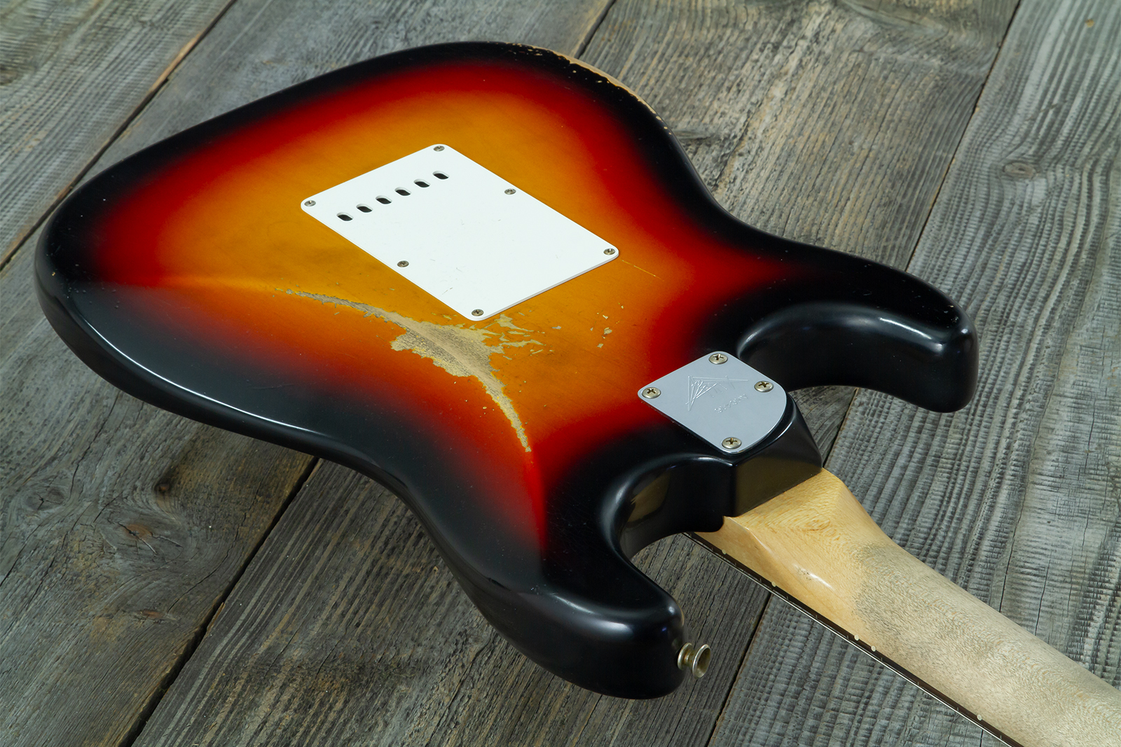 Fender Custom Shop Strat 60s Mb A.hicks 3s Trem Rw #4681 #ah0416 - Relic 3-color Sunburst - Str shape electric guitar - Variation 8