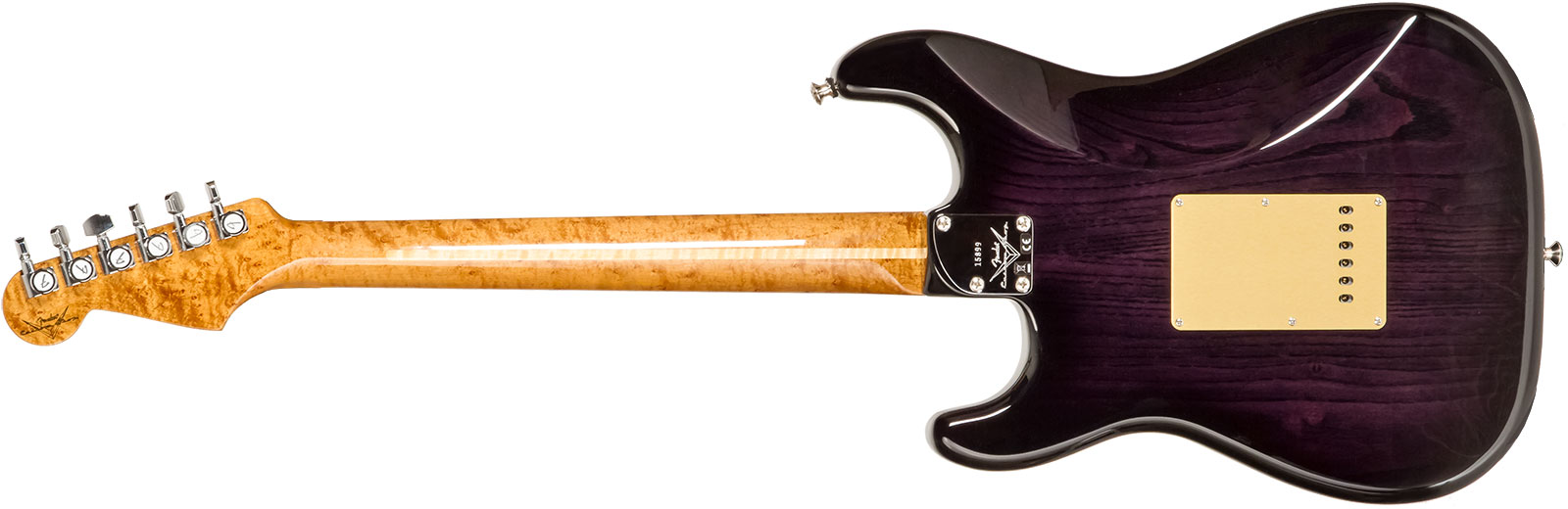 Fender Custom Shop Strat American Custom 3s Trem Mn #xn15899 - Nos Ebony Transparent - Str shape electric guitar - Variation 1