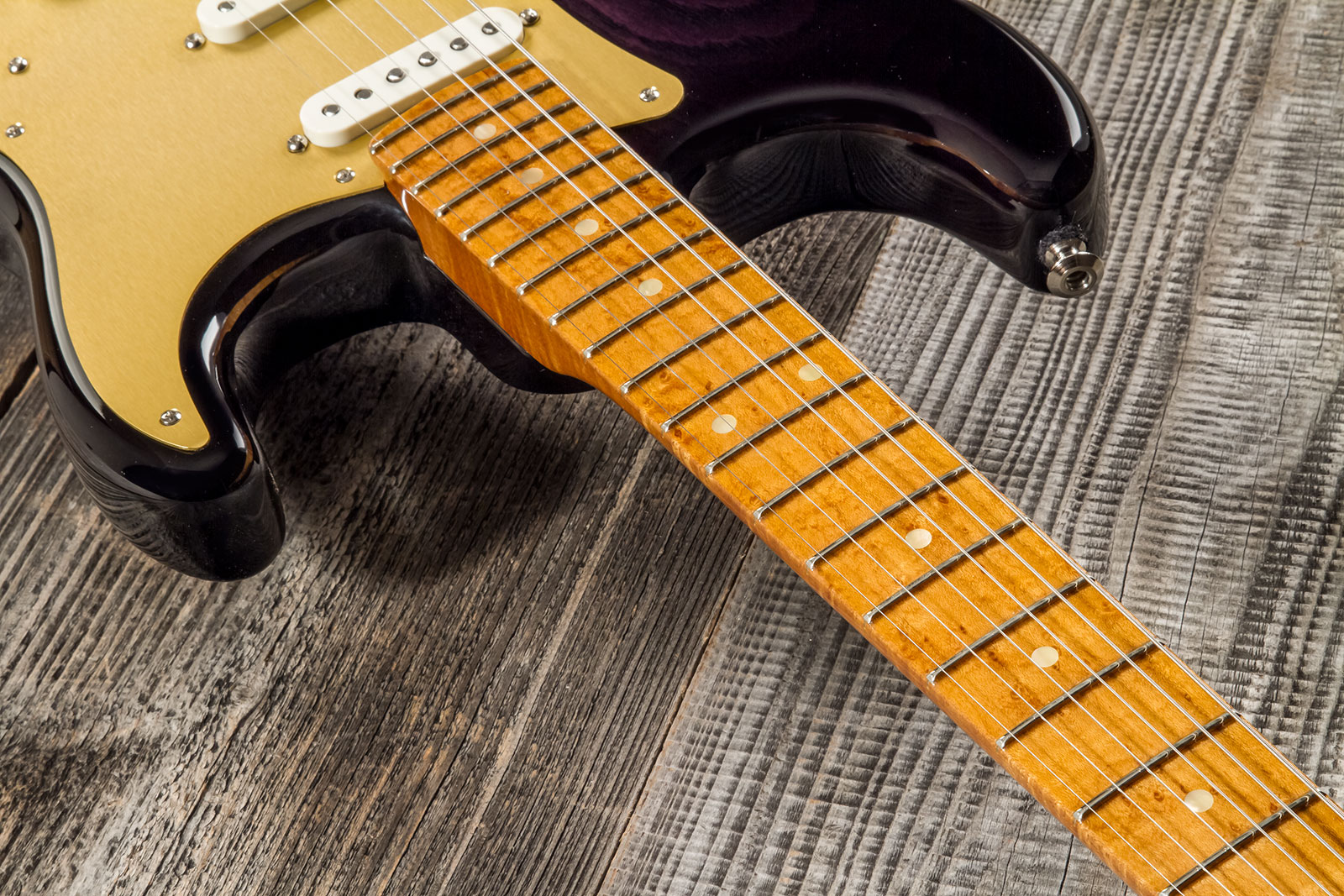 Fender Custom Shop Strat American Custom 3s Trem Mn #xn15899 - Nos Ebony Transparent - Str shape electric guitar - Variation 4