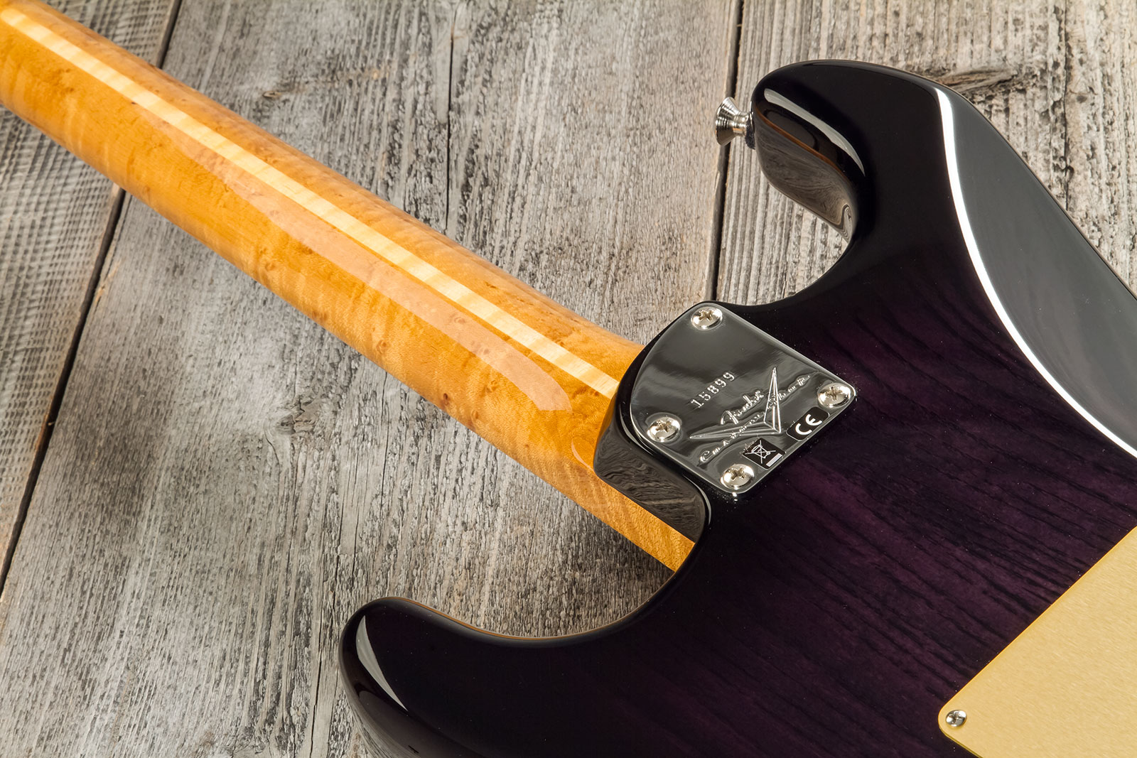 Fender Custom Shop Strat American Custom 3s Trem Mn #xn15899 - Nos Ebony Transparent - Str shape electric guitar - Variation 6