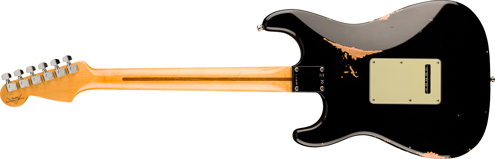 Fender Custom Shop Strat Deluxe Hb S1 Hss Trem Rw - Relic Black - Str shape electric guitar - Variation 1
