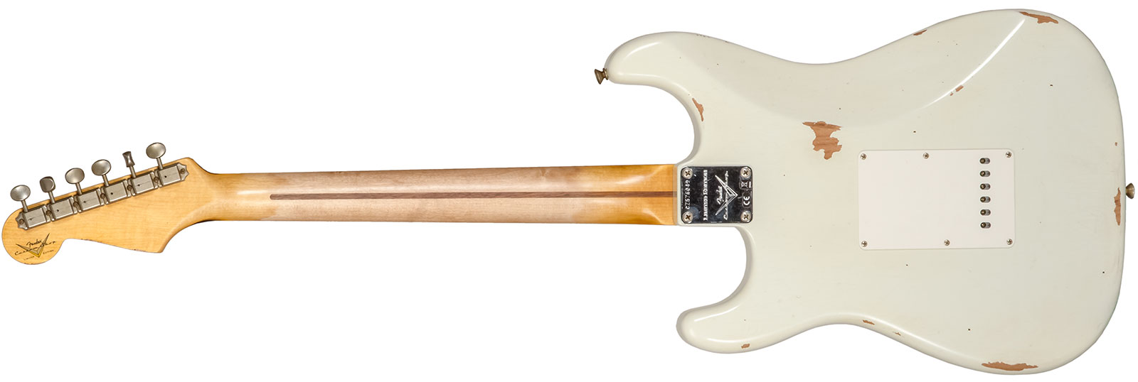 Fender Custom Shop Strat Fat 50's 3s Trem Mn #cz570495 - Relic India Ivory - Str shape electric guitar - Variation 1