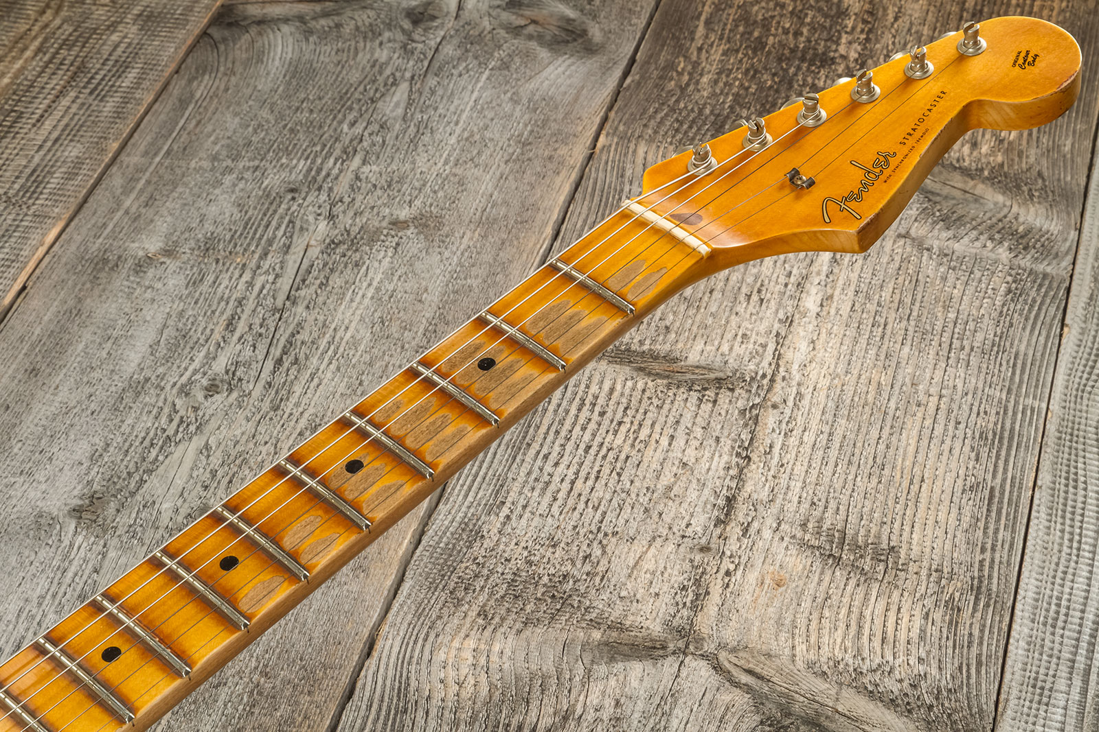 Fender Custom Shop Strat Fat 50's 3s Trem Mn #cz570495 - Relic India Ivory - Str shape electric guitar - Variation 7