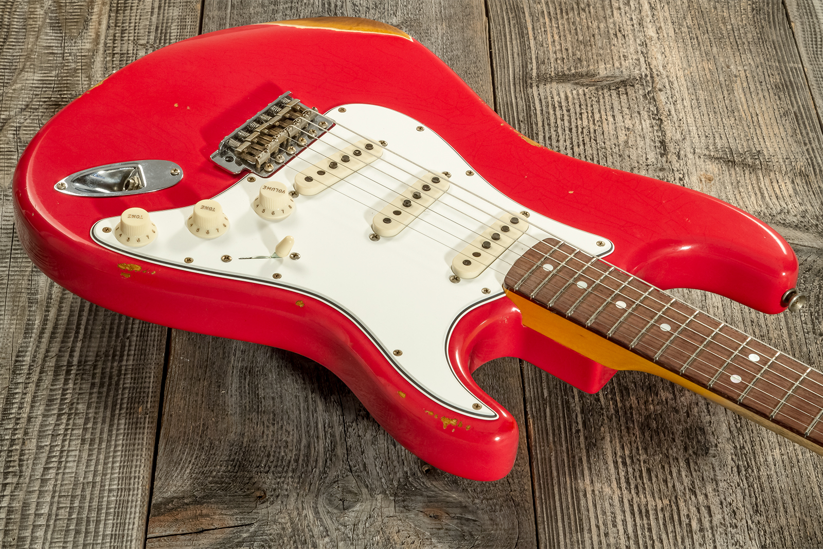 Fender Custom Shop Strat Late 1964 3s Trem Rw #cz568395 - Relic Aged Fiesta Red - Str shape electric guitar - Variation 2
