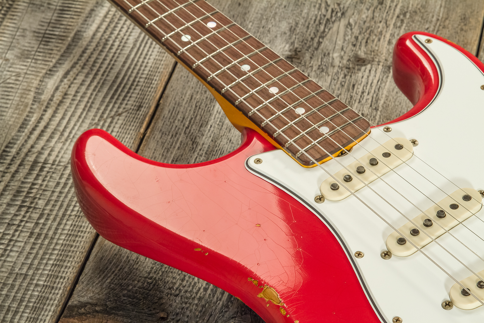 Fender Custom Shop Strat Late 1964 3s Trem Rw #cz568395 - Relic Aged Fiesta Red - Str shape electric guitar - Variation 3