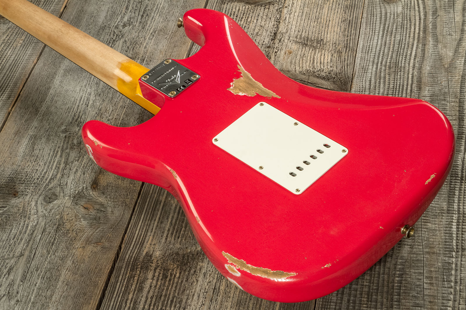Fender Custom Shop Strat Late 1964 Trem 3s Rw #cz575557 - Relic Aged Fiesta Red - Str shape electric guitar - Variation 4