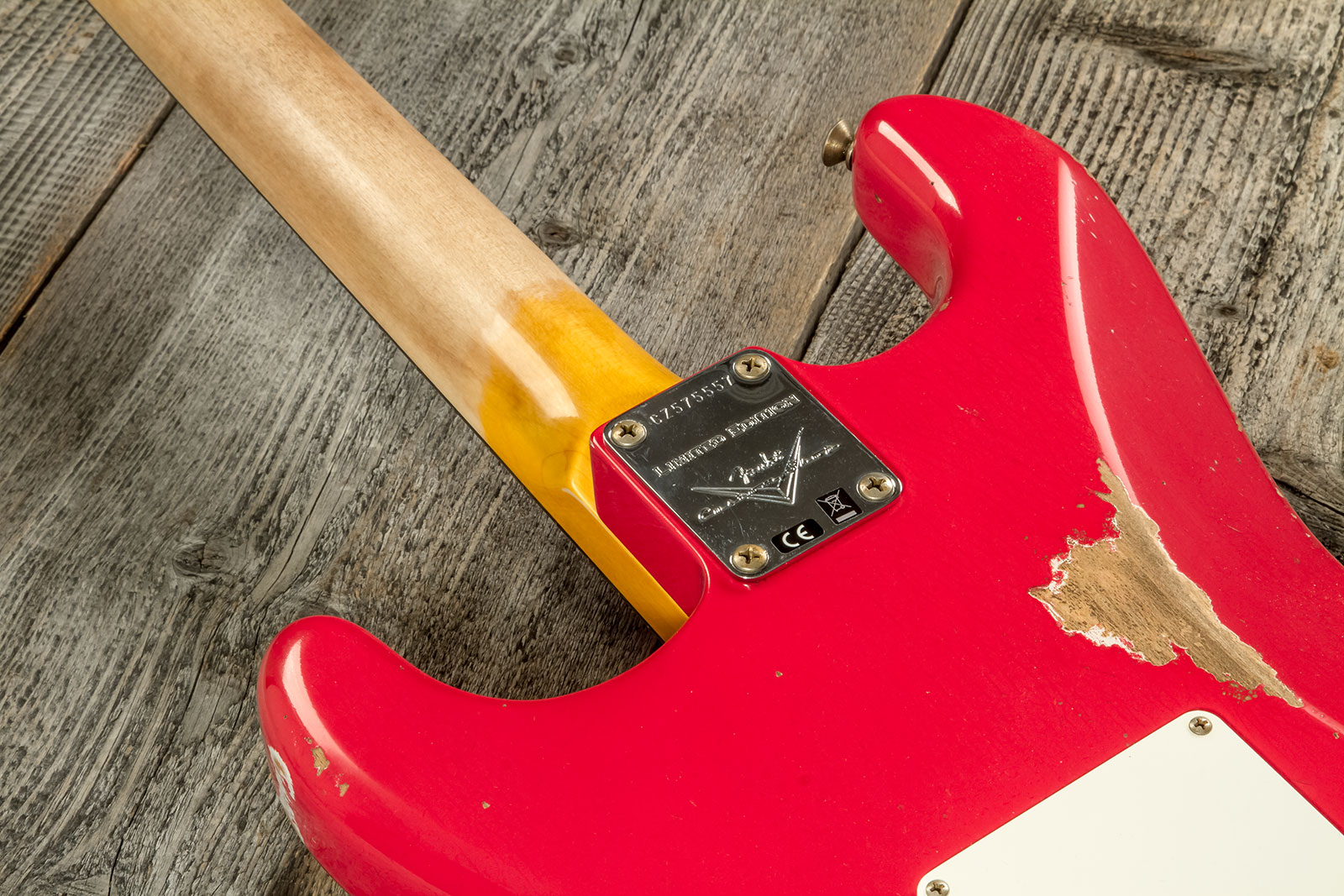 Fender Custom Shop Strat Late 1964 Trem 3s Rw #cz575557 - Relic Aged Fiesta Red - Str shape electric guitar - Variation 5